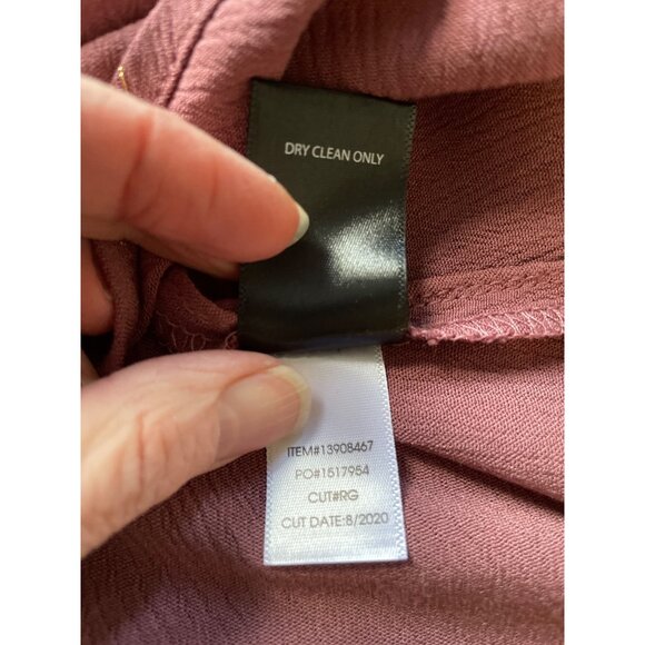 Torrid Blouse Womens Plus Size 5 Mauve Button-Front Ruffle‎ Neck & Tie Detail - Picture 6 of 10